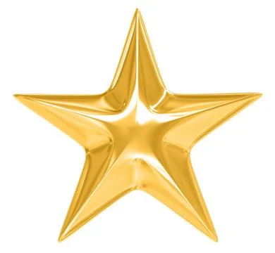 Gold Star on white background Stock Illustration