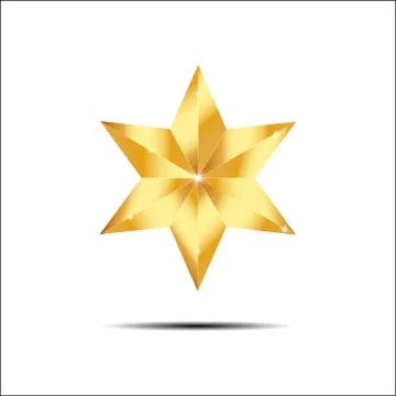 Gold star on white background. Vector illustration Stock Illustration