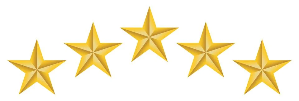 Gold star on white background. Vector Icon. Stock Illustration