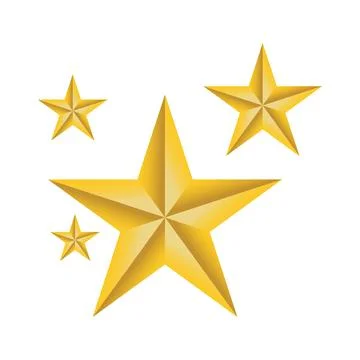 Gold star on white background. Vector Icon. Stock Illustration