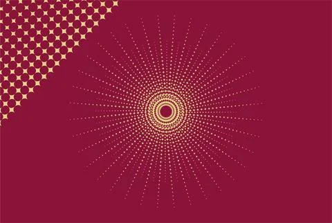Gold Starburst Radial Pattern On Maroon Background  Elegant Decorative Vint.. 스톡 일러스트