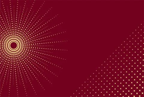 Gold Starburst Radial Pattern On Maroon Background  Elegant Decorative Vint.. Illustrazione stock