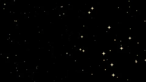 Gold starry sky overlay, seamless loop on black background Stock Footage 346711596