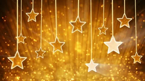 Gold stars and particles loop background Stock Footage