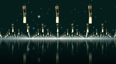 Gold stars, dark background, loop Stock Footage 43067408