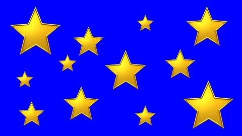 Gold stars of different sizes. Illustrazione stock