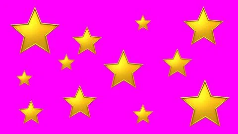 Gold stars of different sizes. Illustrazione stock
