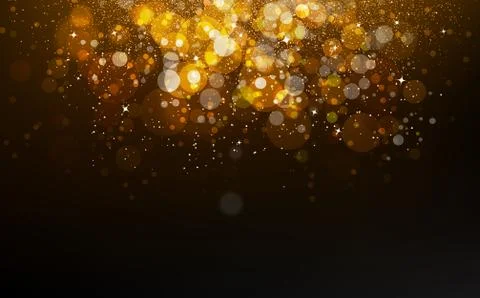 Falling Golden Glitter Confetti on Black Background or Gold Dust Texture  Stock Photo by JuliaManga