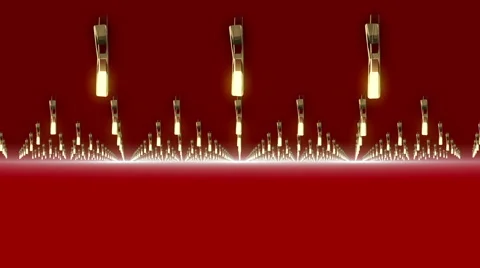 Gold stars, red background, loop Stock Footage 43067351