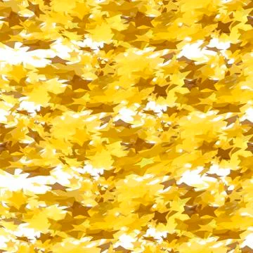 Gold Stars Seamless Pattern on White Background. Yellow Starry Pattern Illustrazione stock