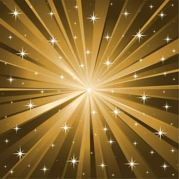 Gold stars vector background Stock Illustration