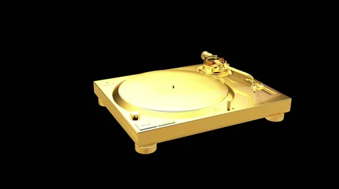 Gold stereo turntable Stock-Footage 42654331