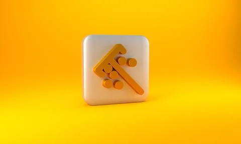 Gold Stick for chips icon isolated on yellow background. Casino gambling. Silver Stock Illustration