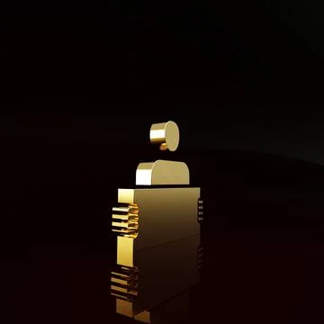 Gold Stop war icon isolated on brown background. Antiwar protest. World peace Stock Illustration