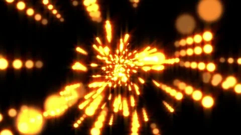 Gold Streaking Disco Particles Glow Burst VJ Motion Background Loop Rotate Right Stock Footage 70267466