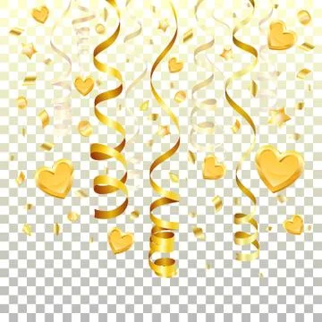 Gold Streamer on transparent background Stock Illustration