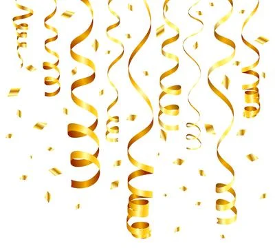 Gold Streamer on transparent background Stock Illustration