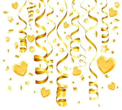 Gold Streamer on transparent background Stock Illustration