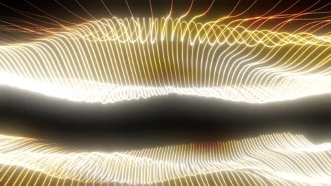 Gold strings waves Stock Footage 245838192