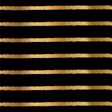 Gold Stripe Seamless Pattern Design on Black Background Illustrazione stock