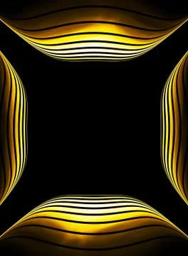 Gold striped frame on black background Stock Illustration