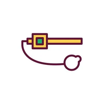 Gold stud line icon. Isolated vector element. Stock Illustration