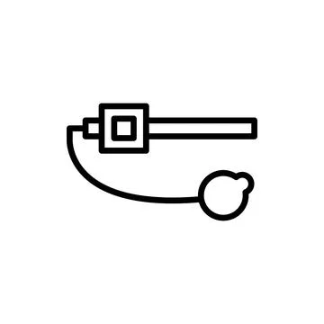 Gold stud line icon. Isolated vector element. Stock Illustration