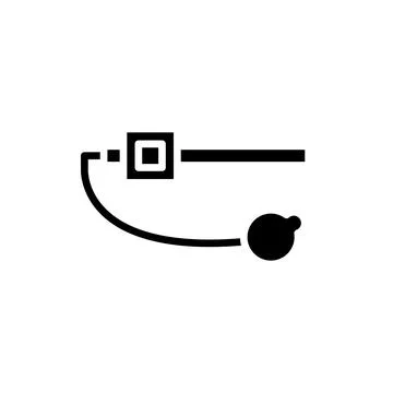 Gold stud line icon. Isolated vector element. Stock Illustration