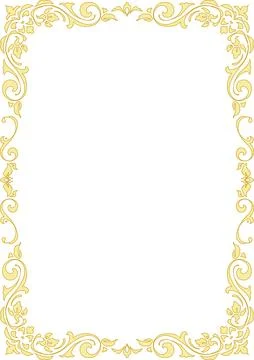 Gold-Style Elegant Gothic Frame (A4 Size) Stock Illustration