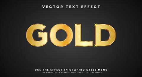 Gold style shiny editable text effect Ilustración de archivo