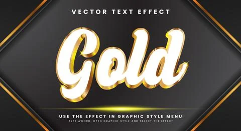 Gold style shiny editable text effect Template 스톡 일러스트