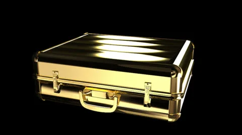 Gold suitcase Stock Footage 24698269