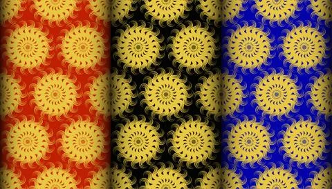 Gold sun pattern Illustrazione stock