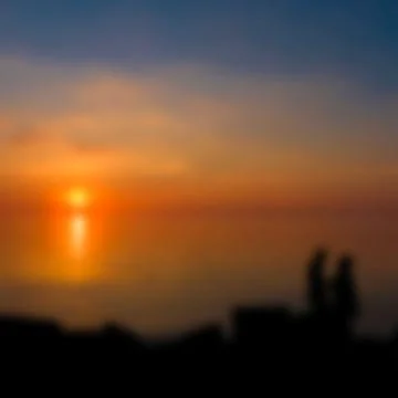 Gold sunset - blurred image Stockfoto's