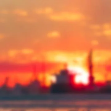 Gold sunset - blurred image 写真素材