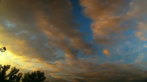Gold sunset clouds time lapse t3252 Stock Footage 11213500