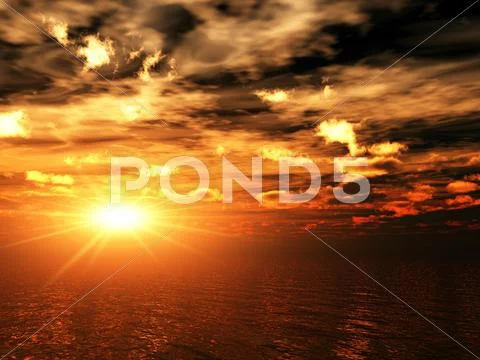 Gold sunset Stock Illustration