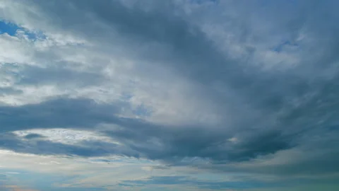 Gold sunset sky cloudscape. Dramatic sunset. Summer sky. Timelapse. Stock Footage 210642421