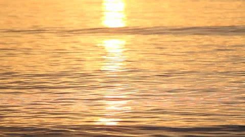 Gold sunset water reflection Stock Footage 23691886