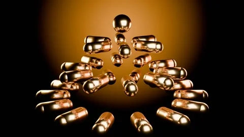 Gold Supplement Capsules Triple Ring Vortex Luxury 스톡 동영상 342367038