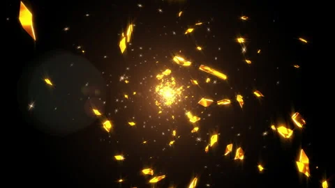 Gold swirl diamond particle loop animation Stock Footage 240791178