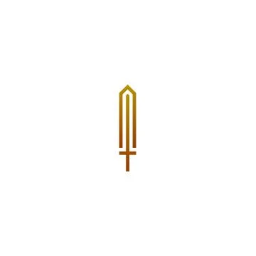 Gold sword Stock Illustration