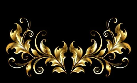 Gold symmetrical border Stock Illustration