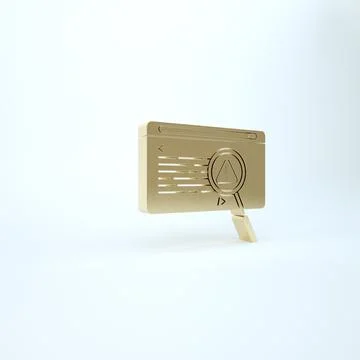 Gold System bug concept icon isolated on white background. Code bug concept.  Illustrazione stock