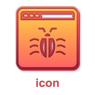 Gold System bug concept icon isolated on white background. Code bug concept. Bug Stock Illustration