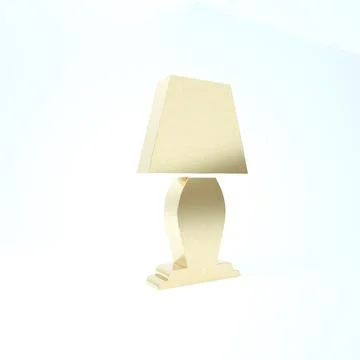 Gold Table lamp icon isolated on white background. 3d illustration 3D render Stock Illustration