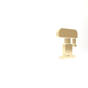 Gold Table lamp icon isolated on white background. 3d illustration 3D render Stock Illustration