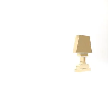 Gold Table lamp icon isolated on white background. 3d illustration 3D render Stock Illustration
