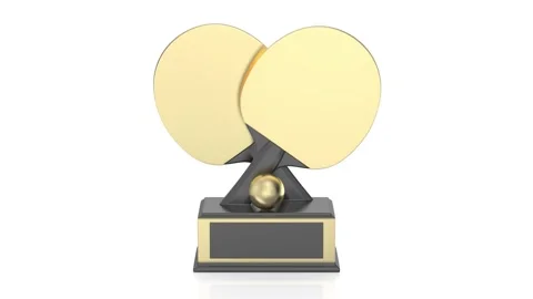 Gold table tennis trophy Stock Footage 339795794