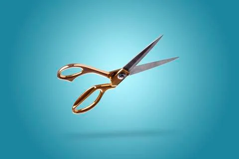 Gold tailor scissors 写真素材